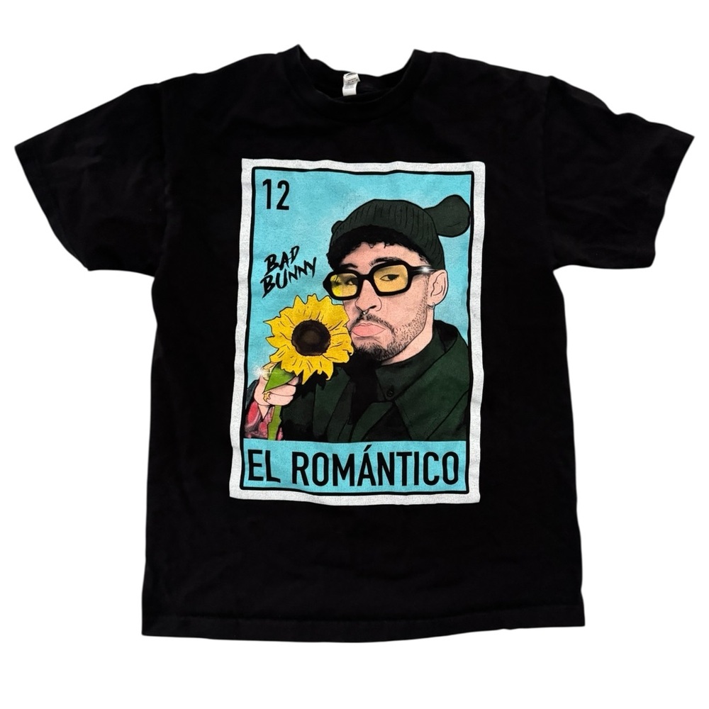 Black Bad Bunny Loteria Concert Tee Shirt M